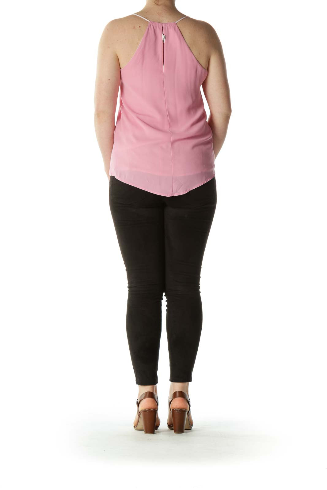 Two-Tone-Pink High-Low Flared Top