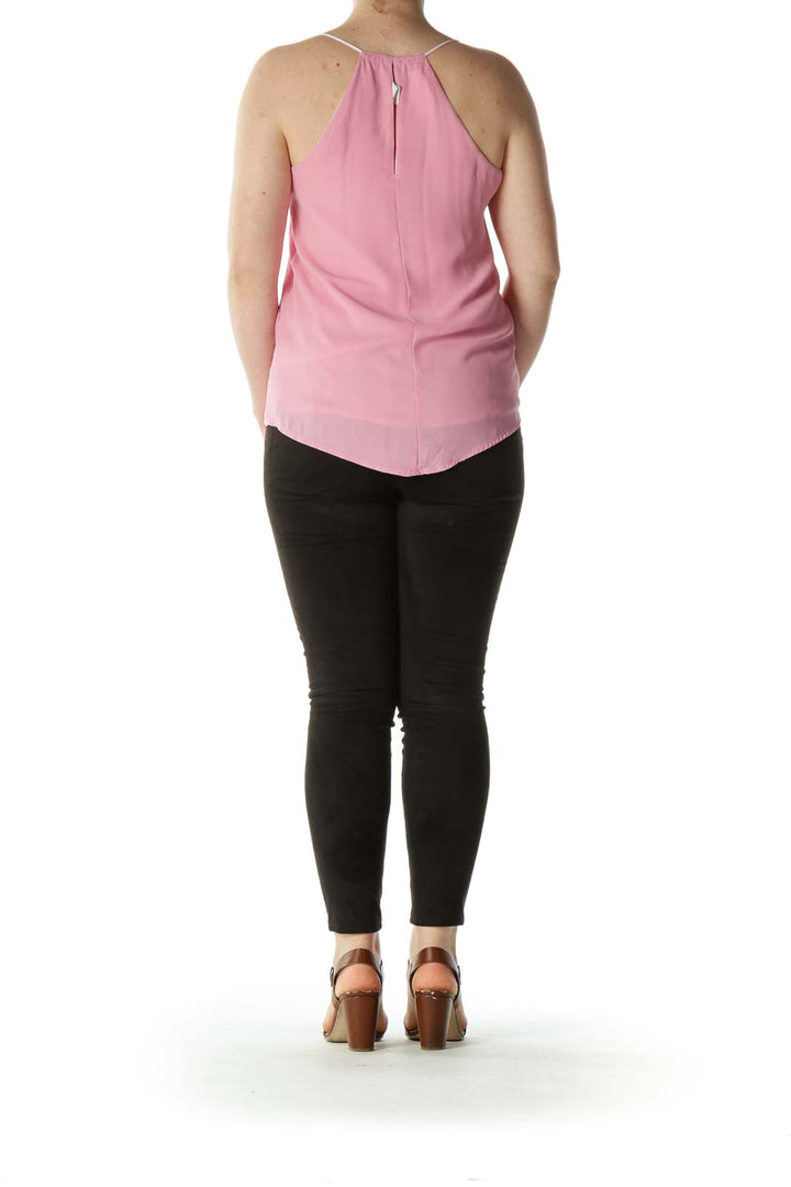 Two-Tone-Pink High-Low Flared Top