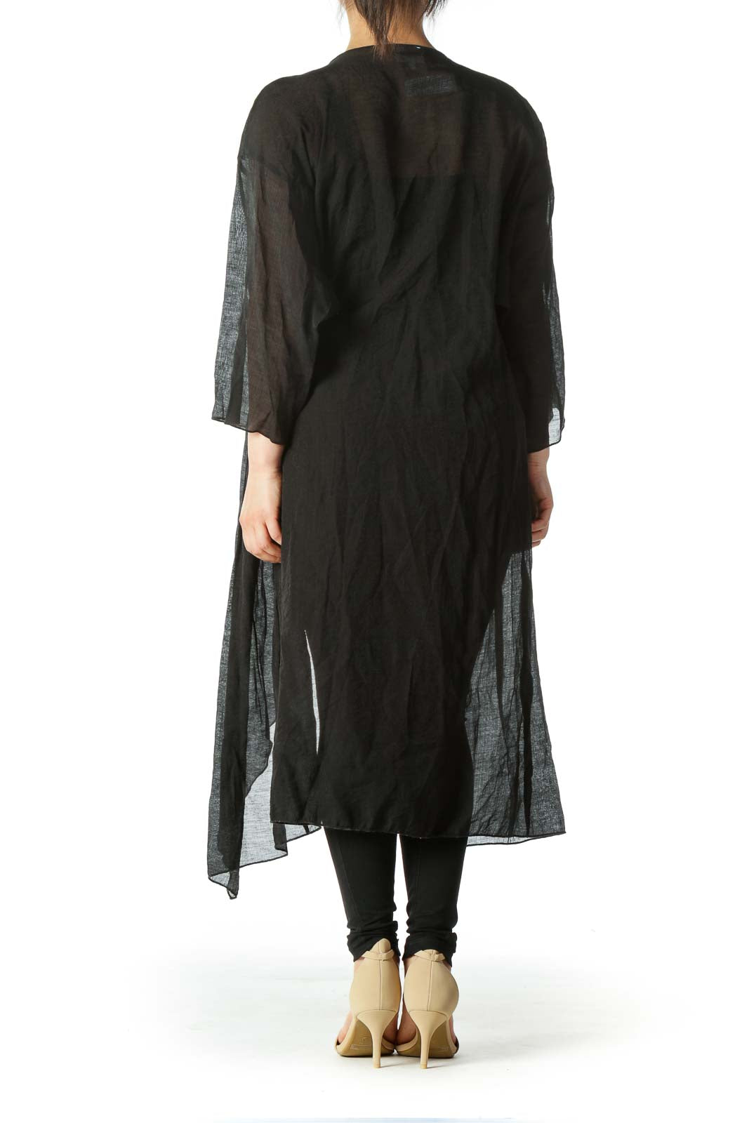 Black Short Sleeve Kimono