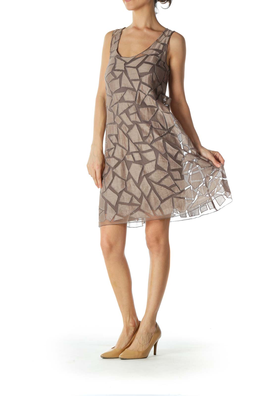 Gray Patterned Tent Dress