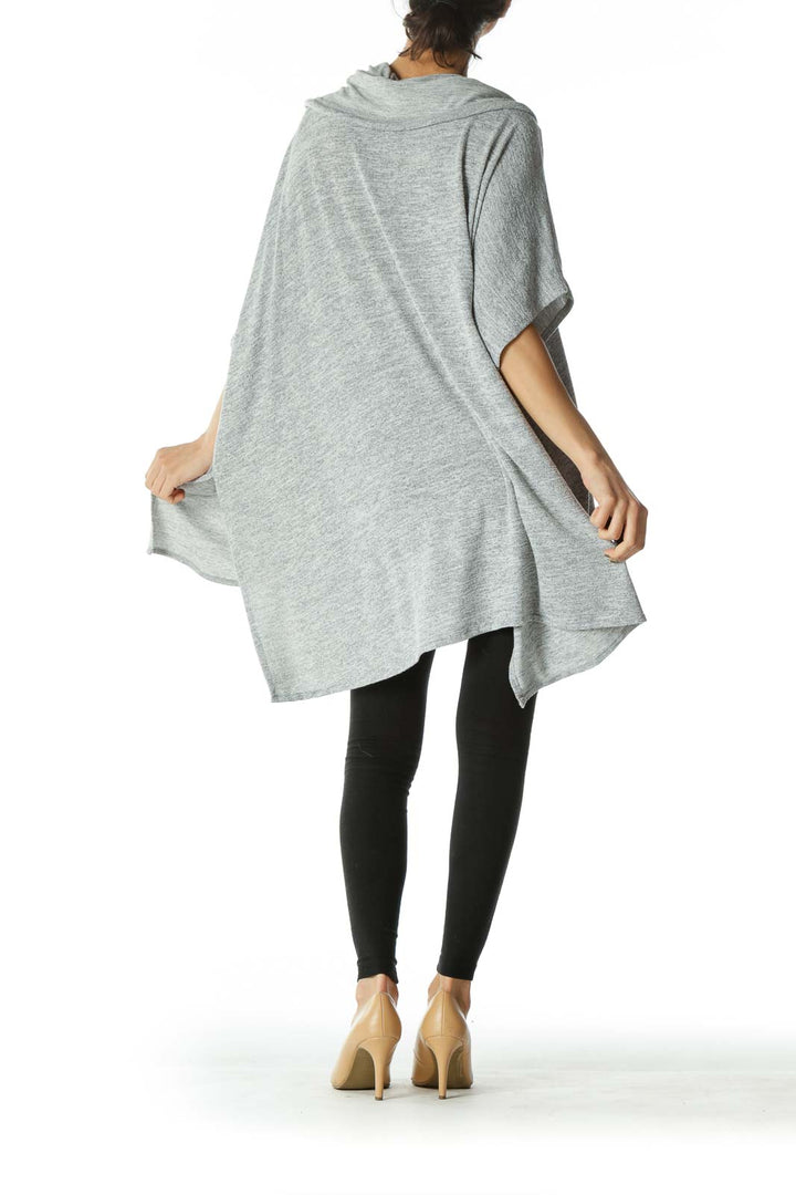 Gray Cow Neck Poncho