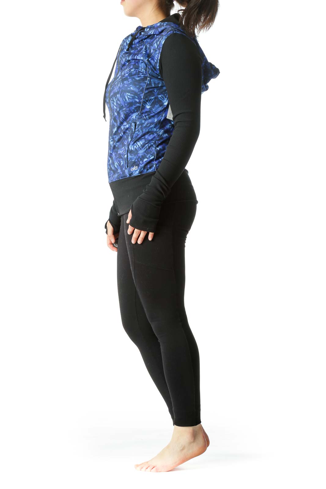 Blue Black Hooded Sport Jacket