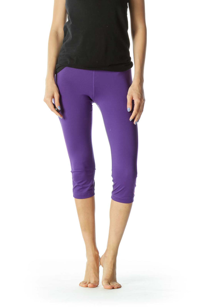 Purple/Pink Monogrammed Cropped Activewear Leggings