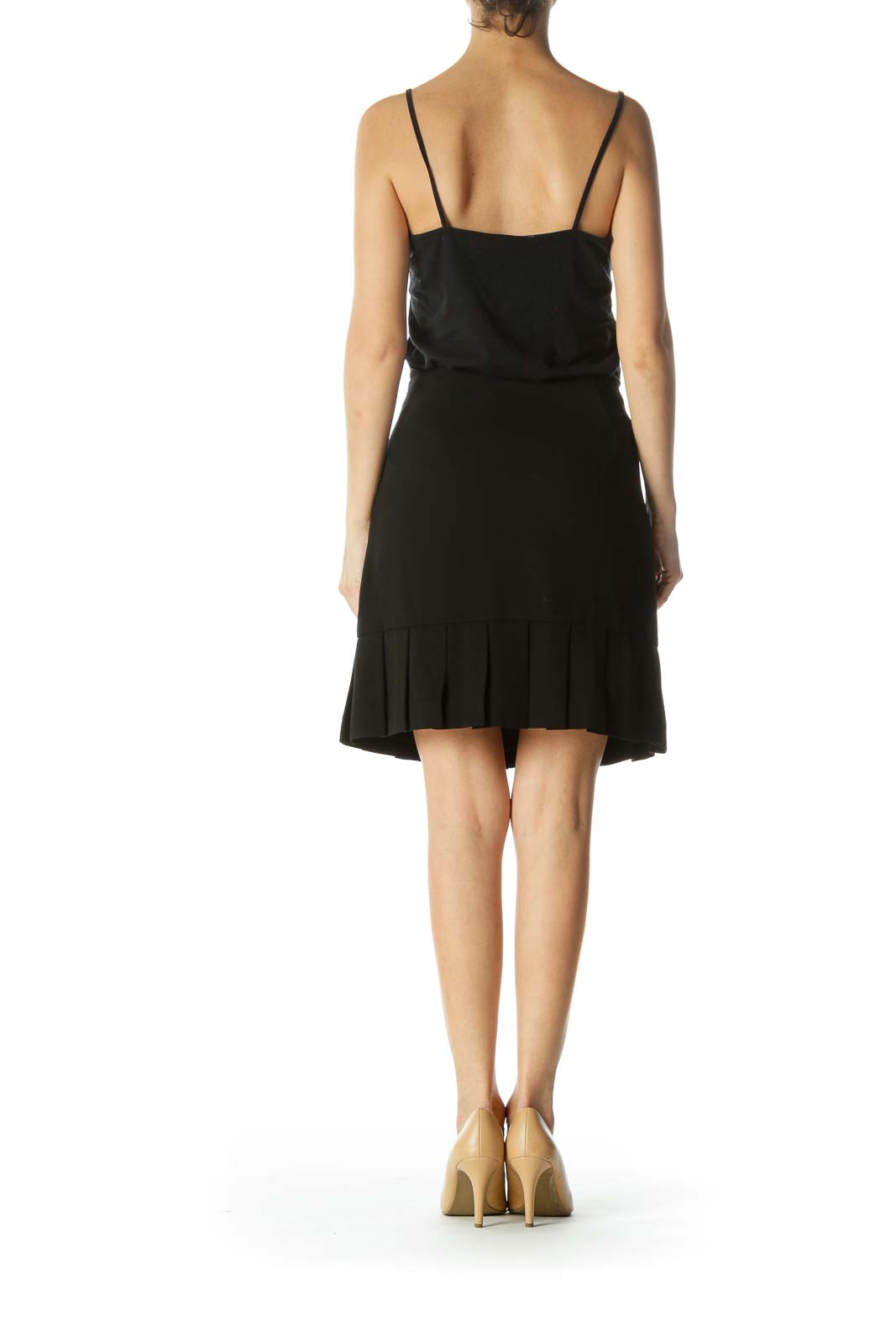 Black Pleated Bow Detail Skirt