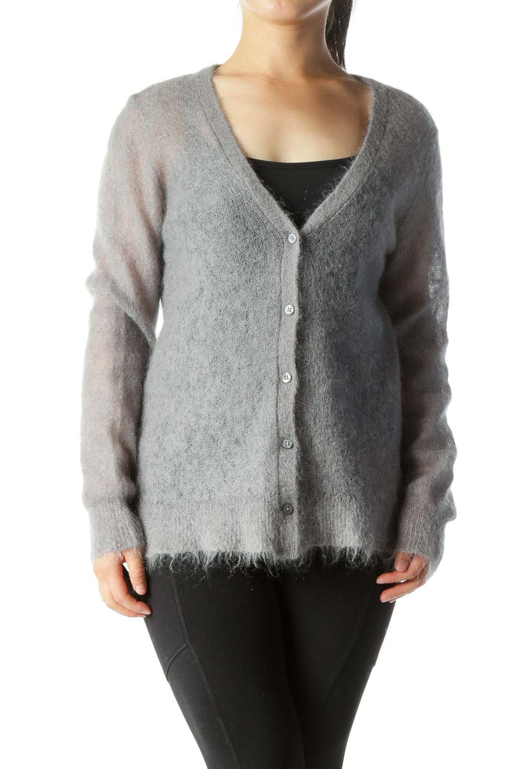 Gray Mohair Cardigan