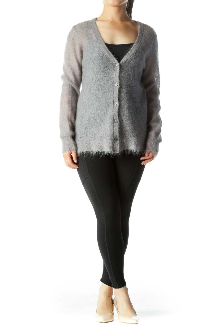 Gray Mohair Cardigan