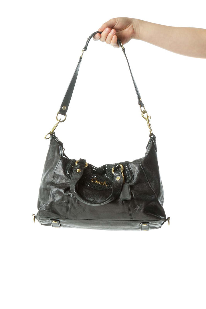 Black Gold Hardware Leather Shoulder bag