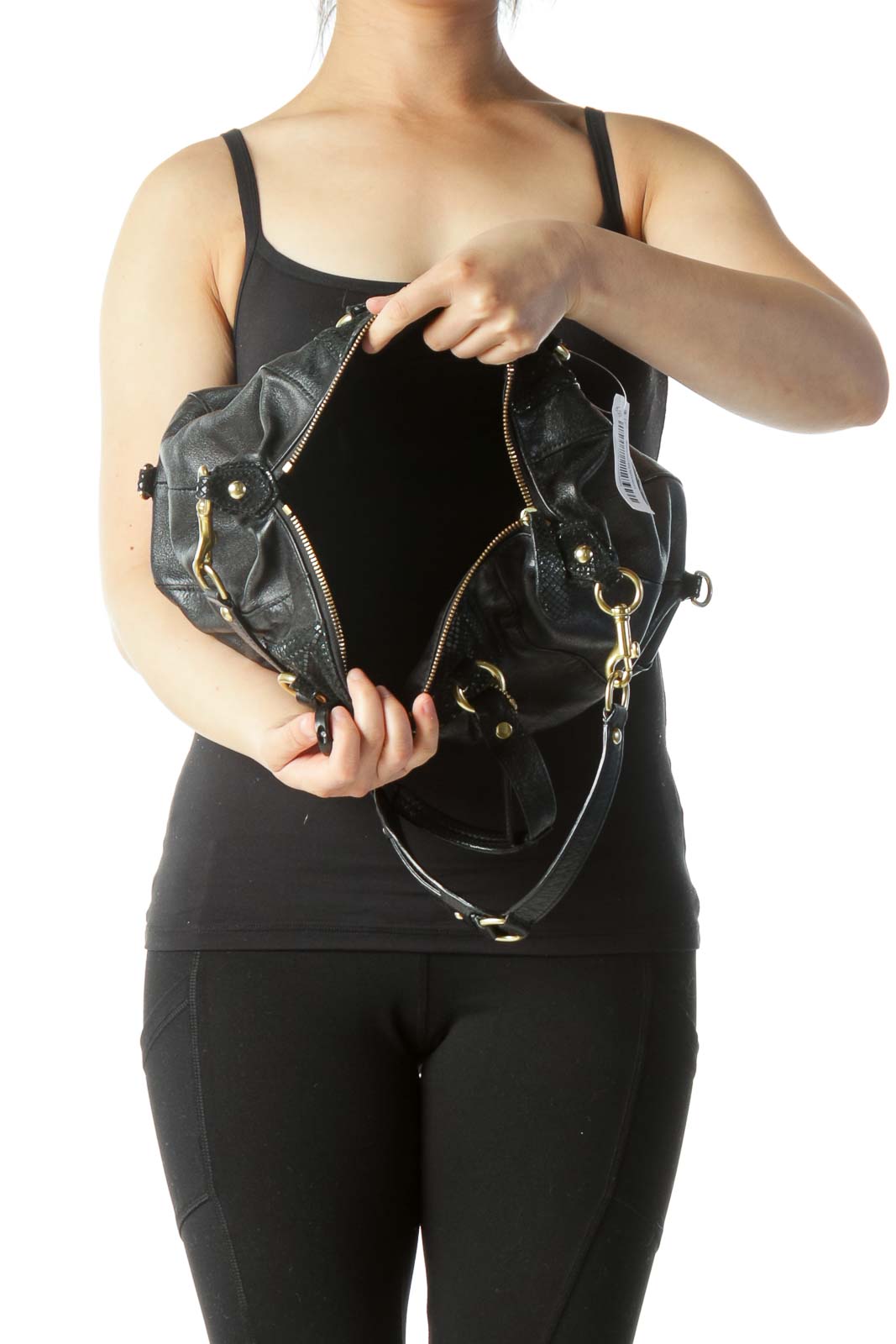 Black Gold Hardware Leather Shoulder bag