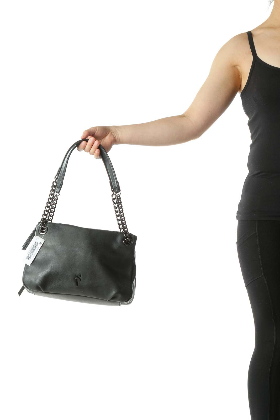 Black Multi-Pocketed Metal Detail Bag