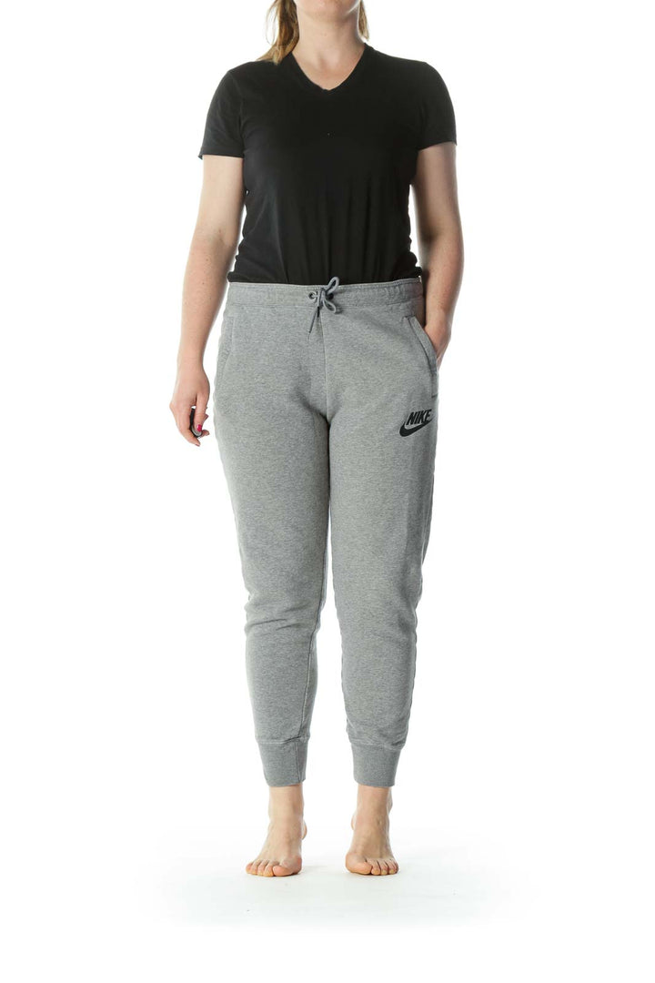 Gray Logo Pocketed Sweat Pants