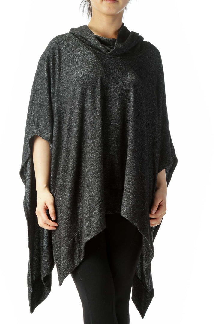 Black Turtle Neck Poncho