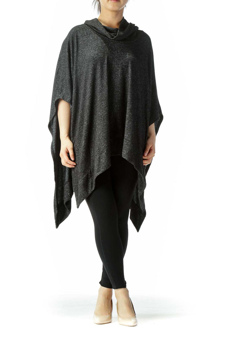 Black Turtle Neck Poncho