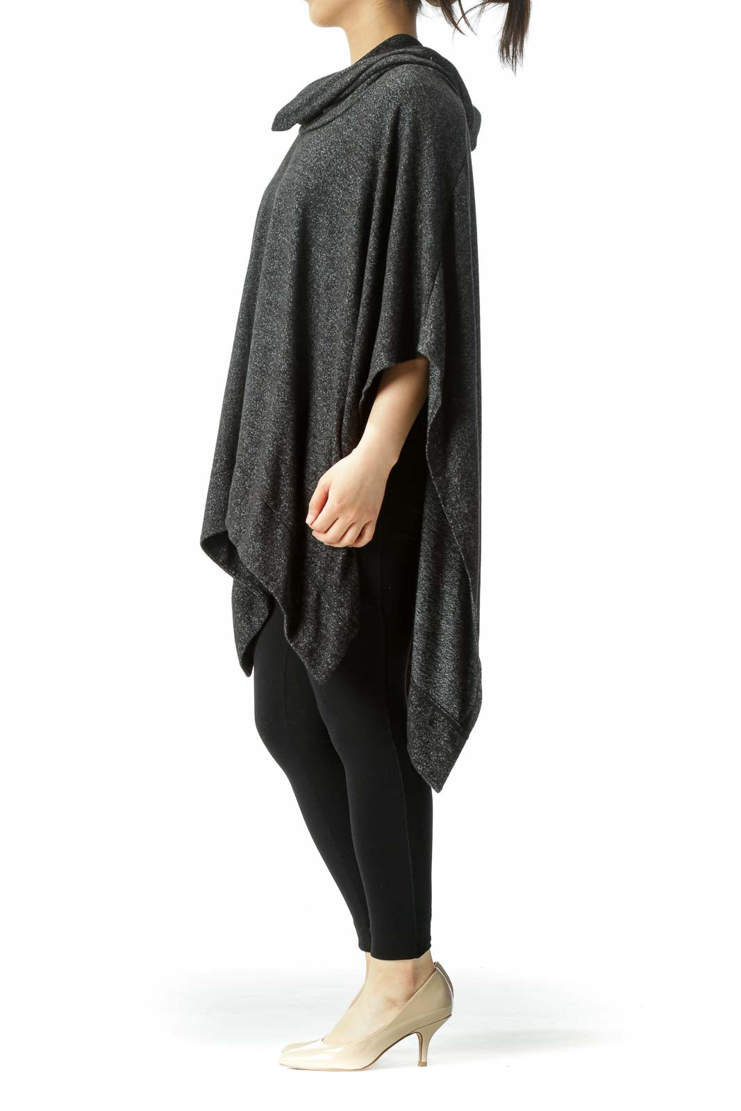 Black Turtle Neck Poncho