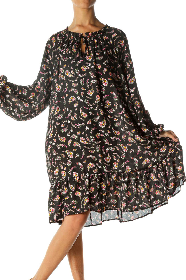 Black Floral Flip Summer Dress