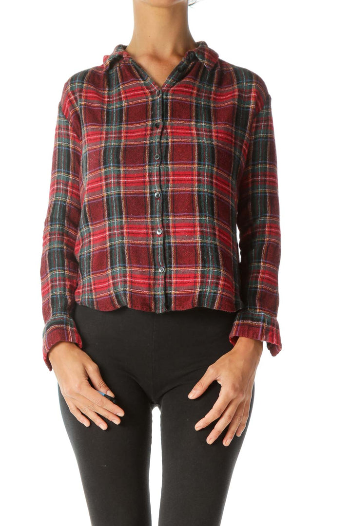 Red & Green Tartan Plaid Button-Down Shirt