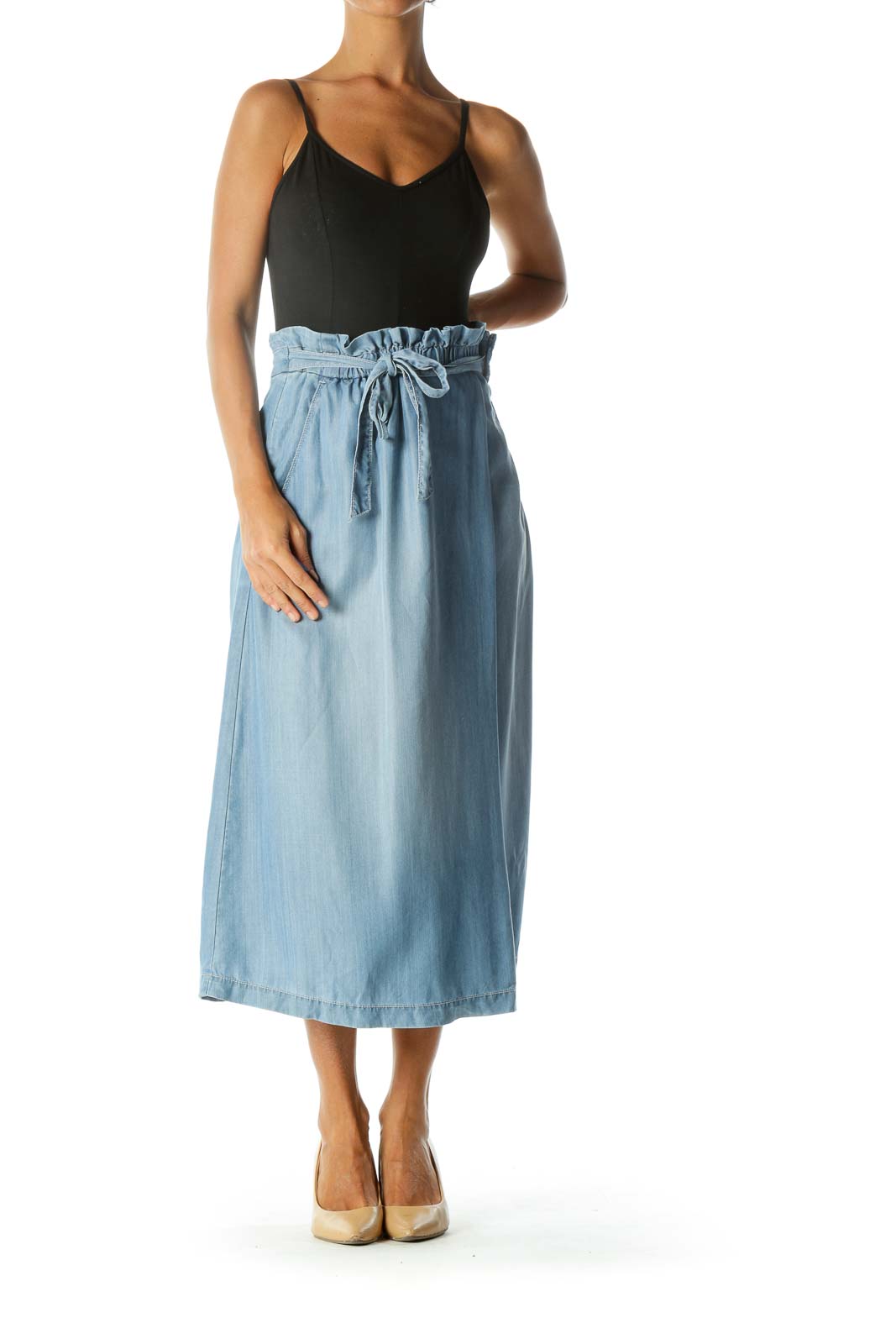 Blue Tapered Waist Culotte