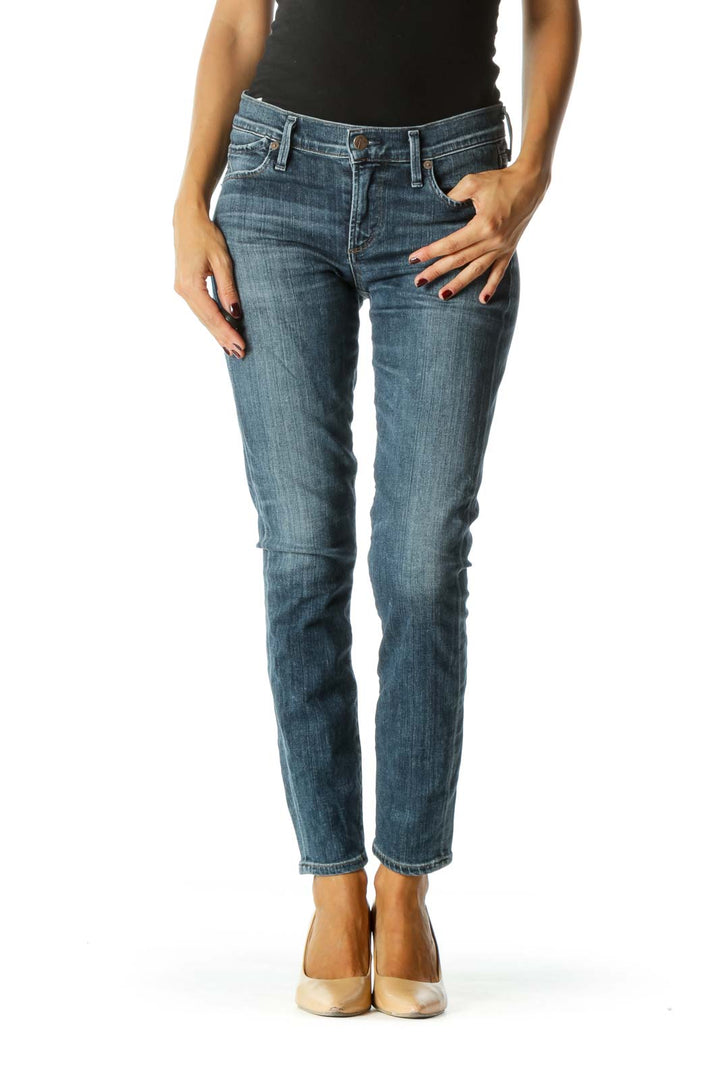 Blue Medium Wash Skinny Denim