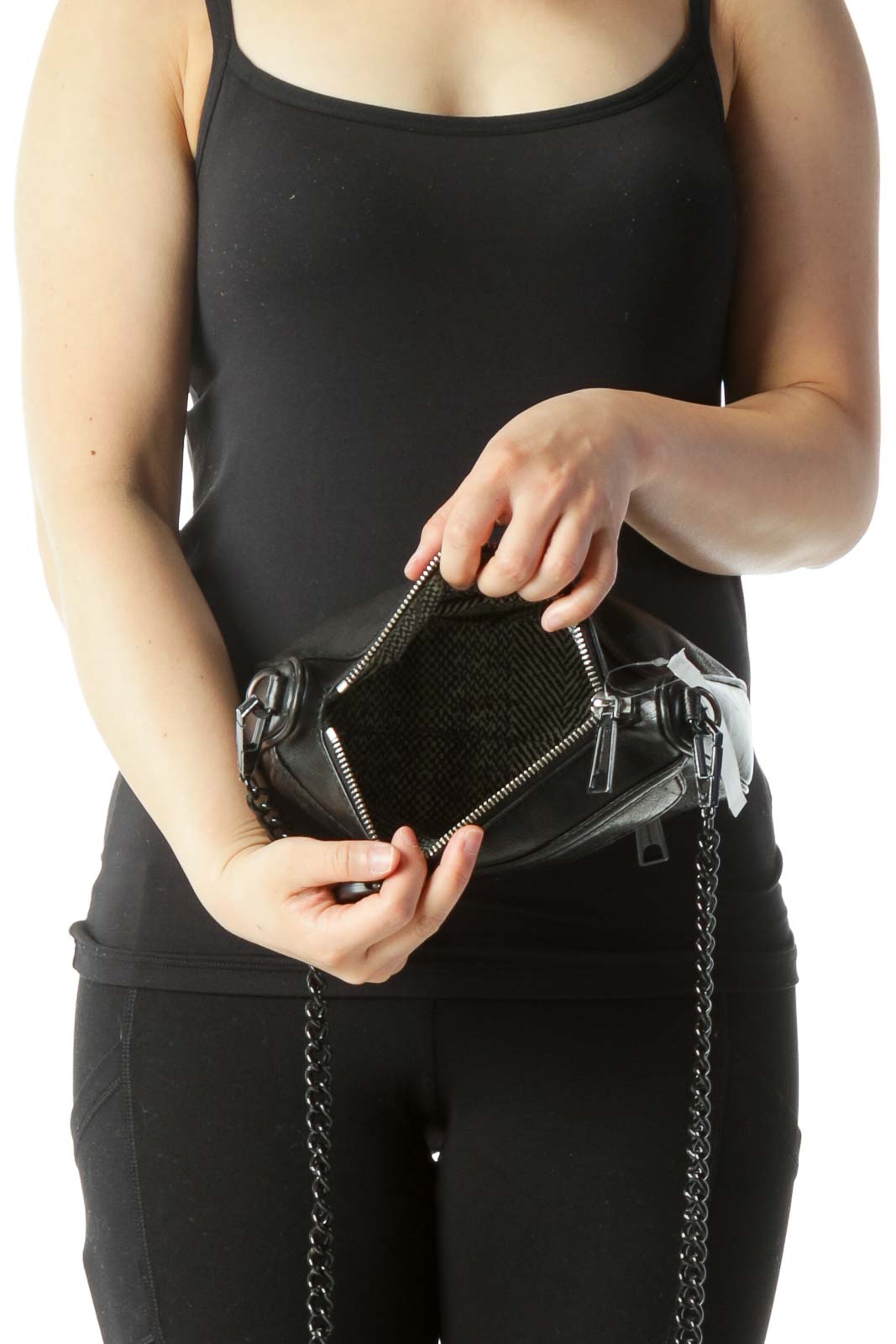 Black Crossbody Bag with Large Buckle