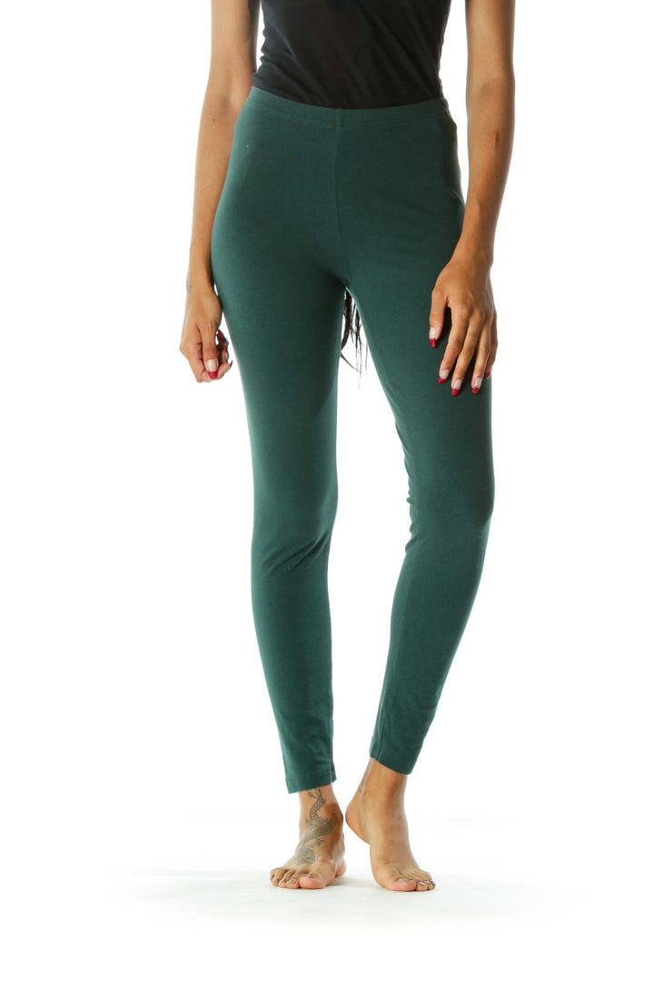 Green High-Waisted Skinny Leggings