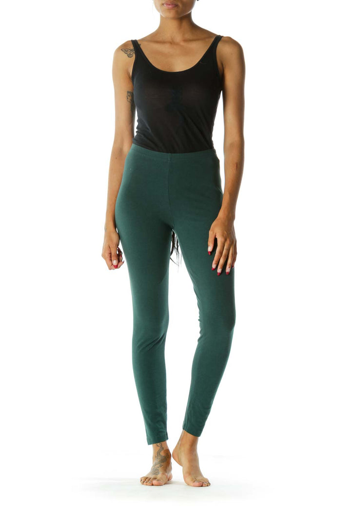 Green High-Waisted Skinny Leggings