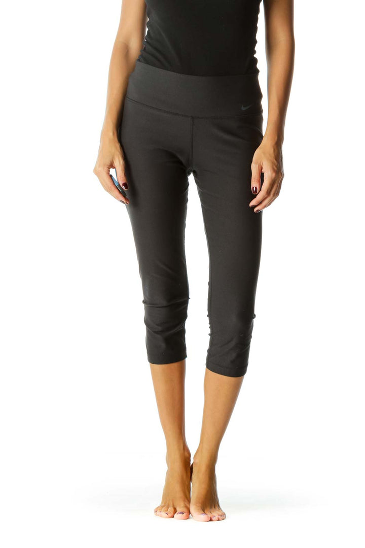 Black Mid-Rise Cropped Leggings