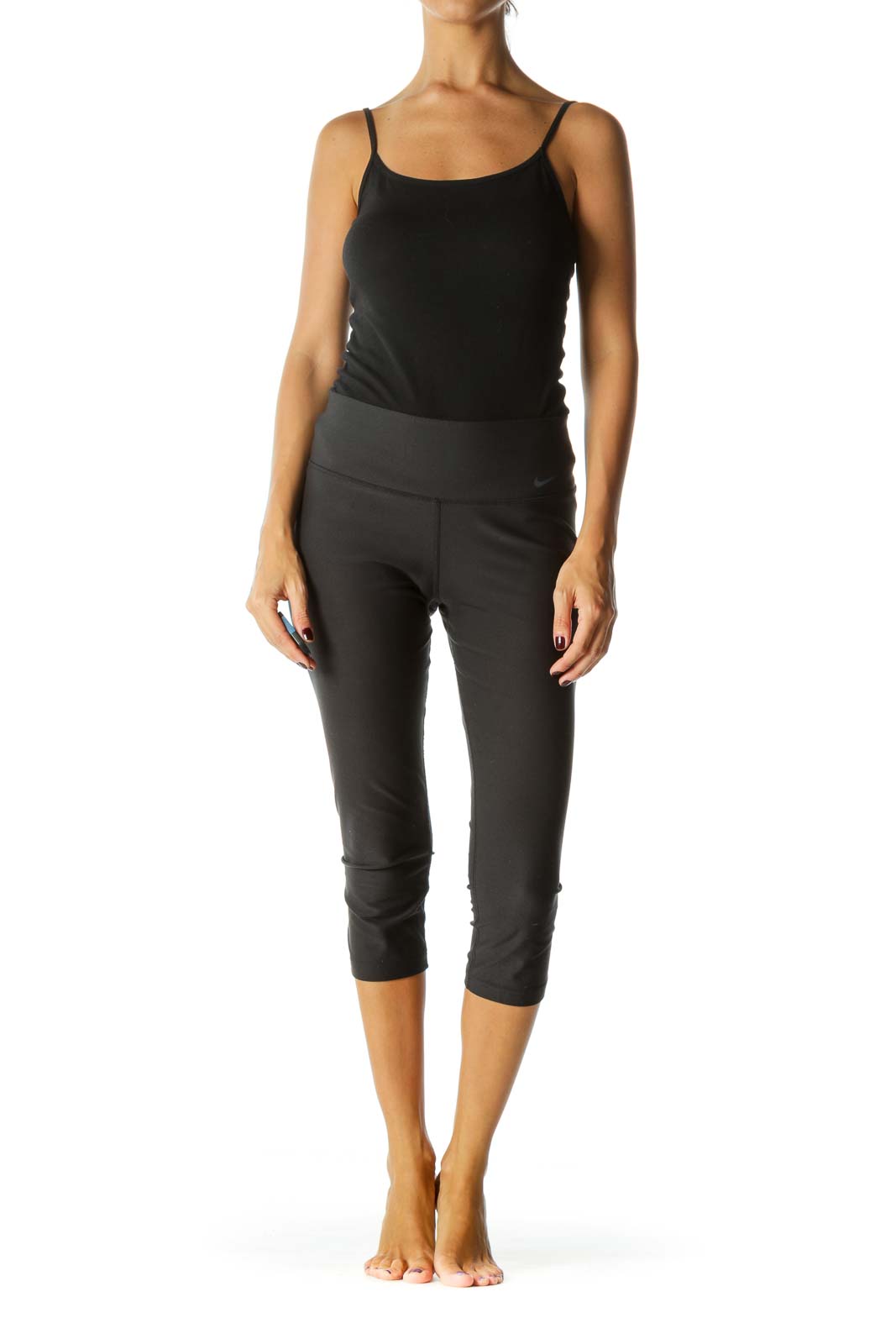 Black Mid-Rise Cropped Leggings