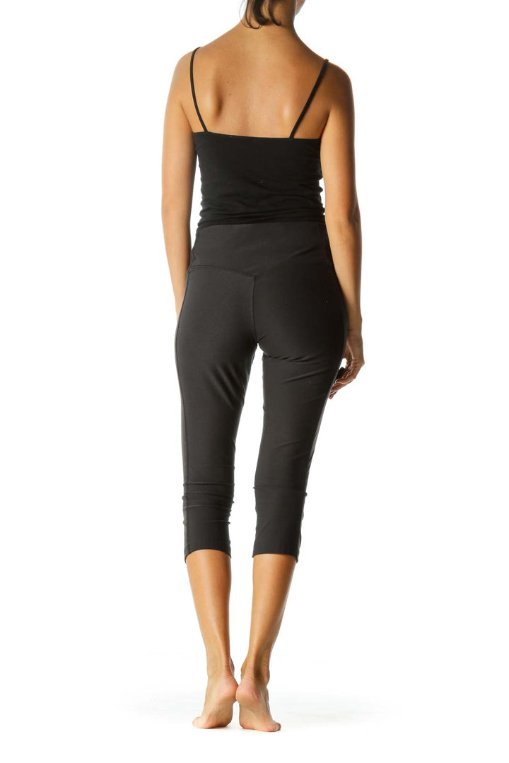 Black Mid-Rise Cropped Leggings