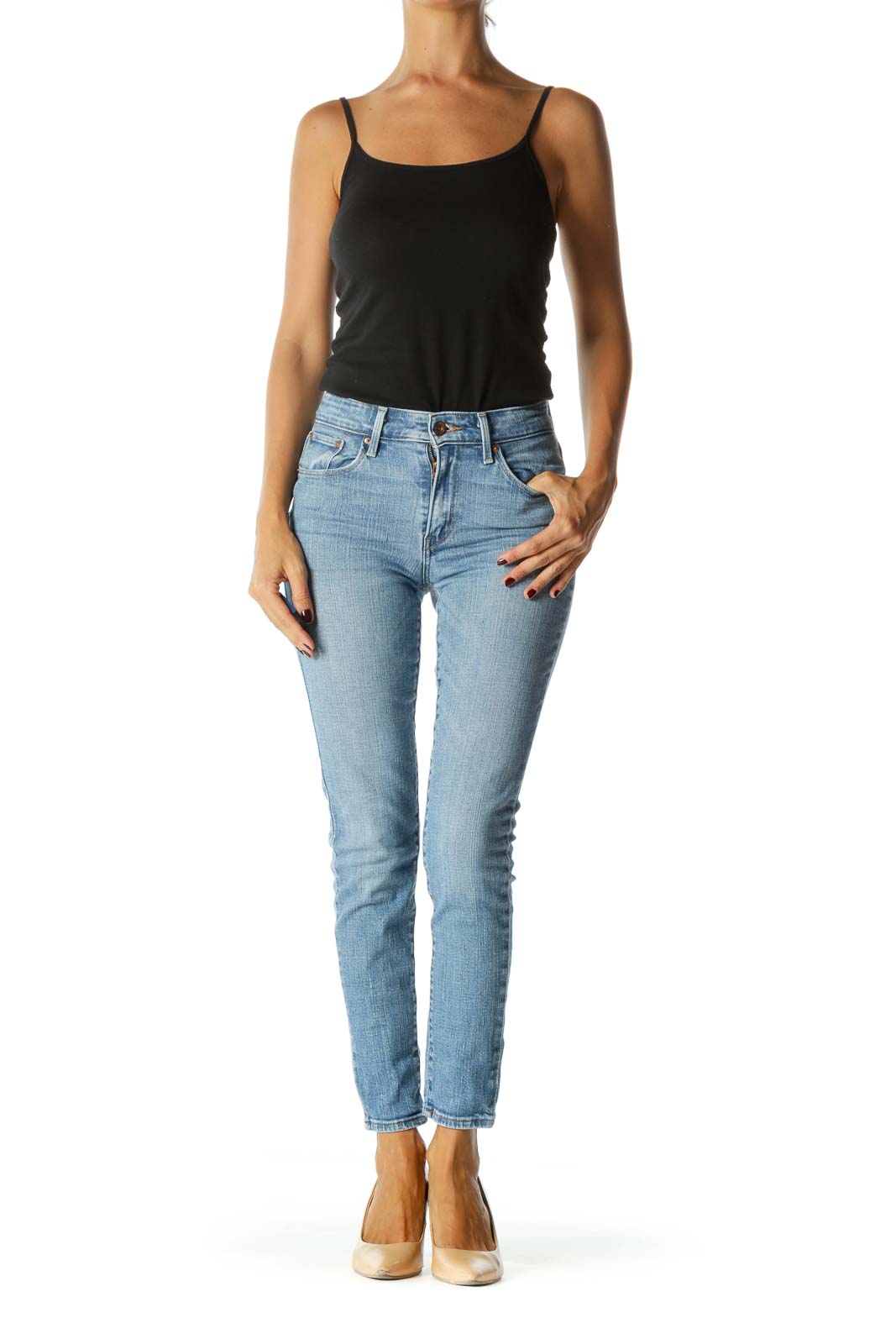 Blue Light- Wash High-Waisted Jeans