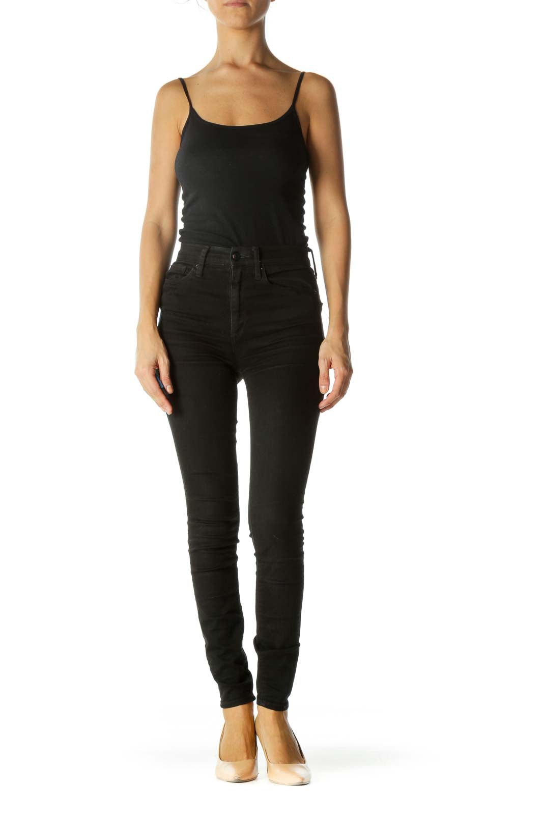 Black Super High Rise True Skinny Pants