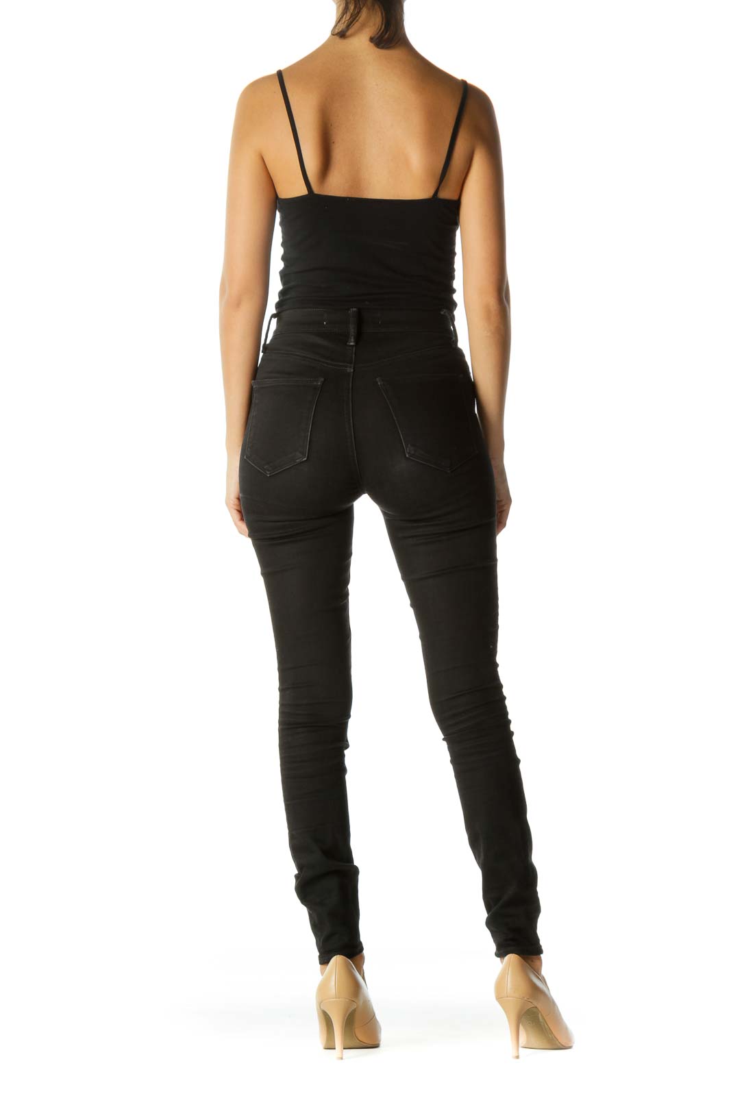 Black Super High Rise True Skinny Pants