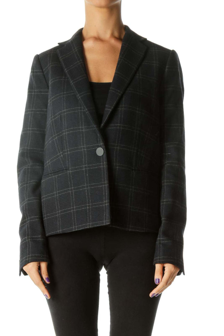 Navy Plaid Blazer