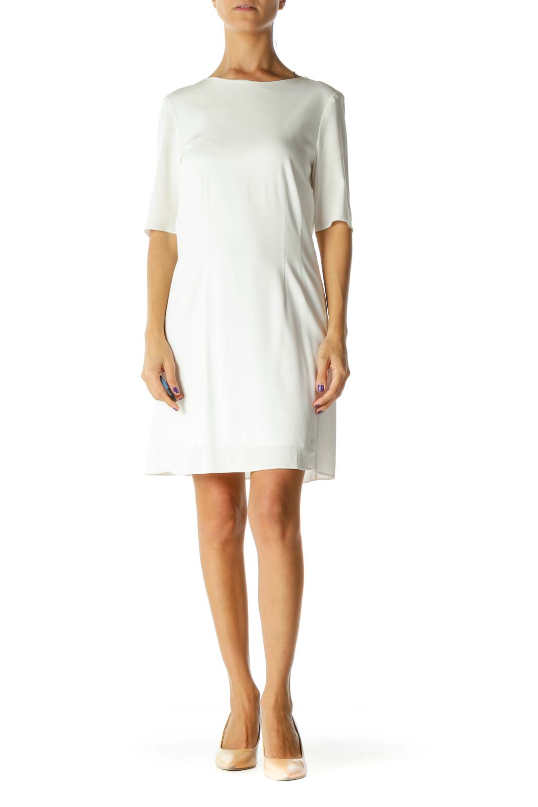 Cream Sheath Dress