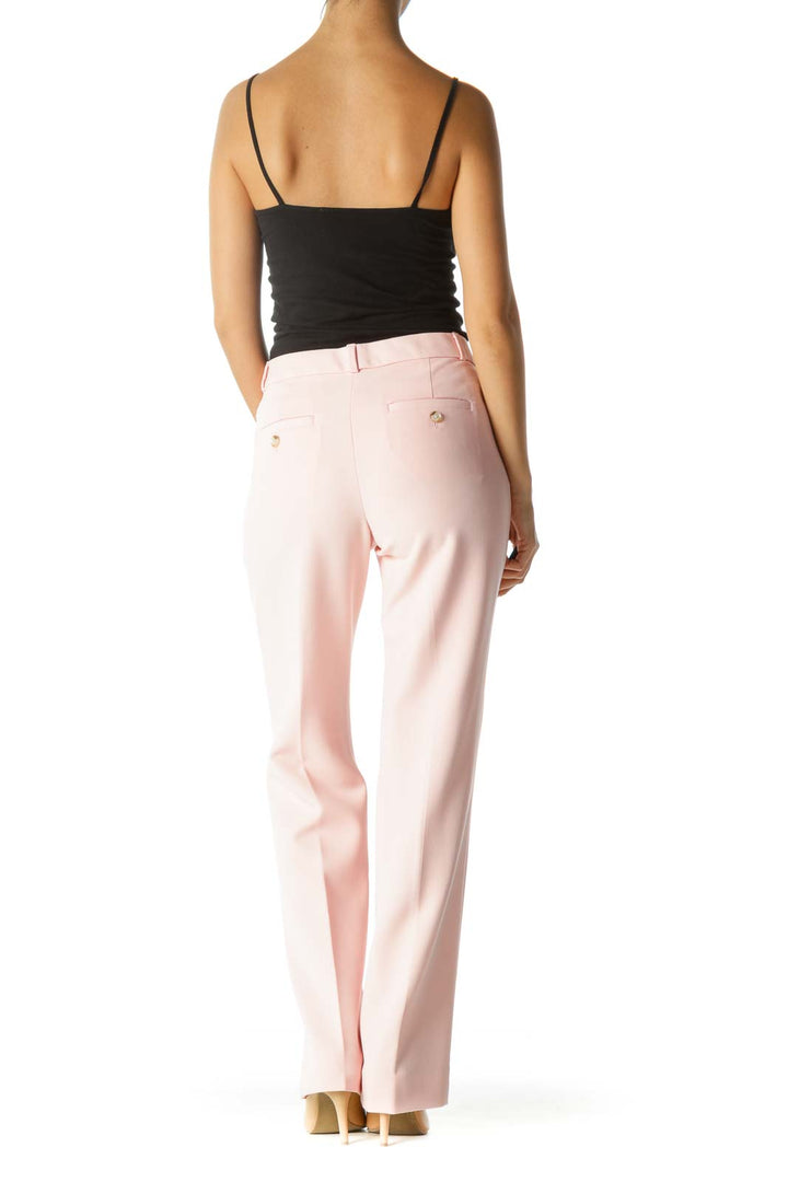 Pink Pocketed Draped Slightly Textured Pants (Short)