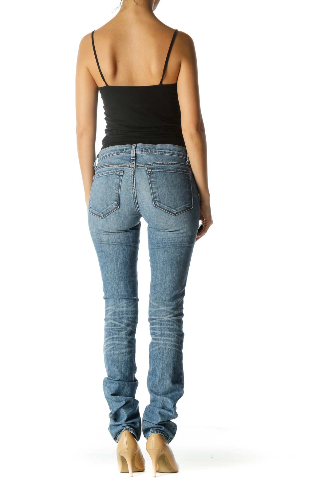 Blue Medium Wash Skinny Jeans