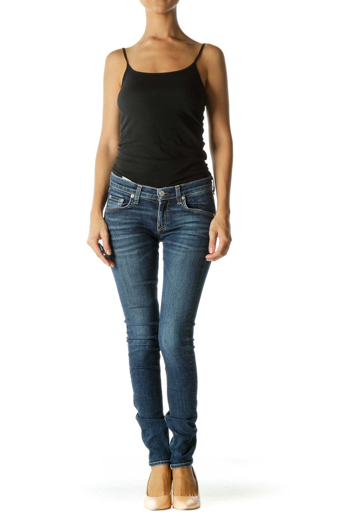 Blue Medium Wash Skinny Jeans