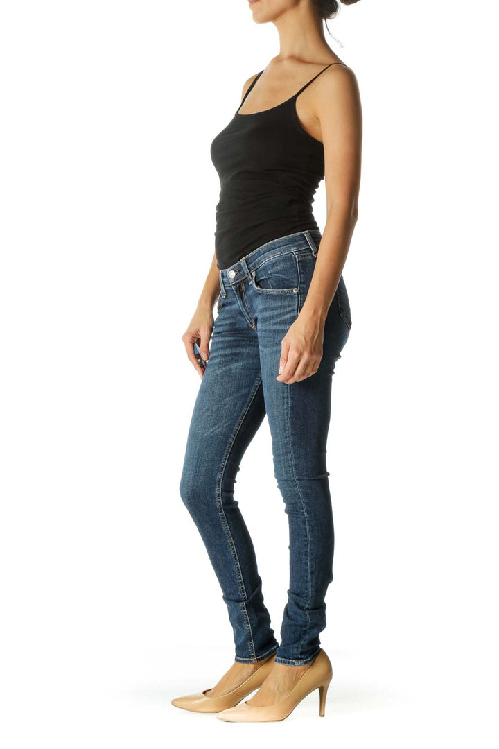 Blue Medium Wash Skinny Jeans