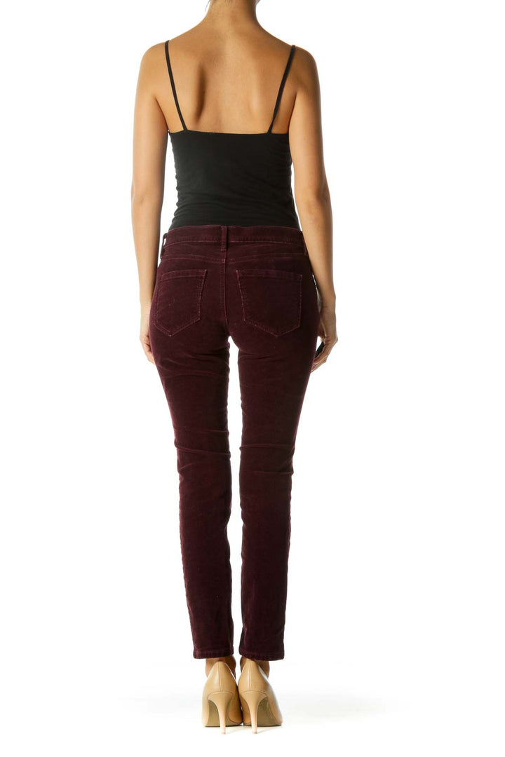 Purple Corduroy Skinny Stretch Pants (Ankle/Petite)