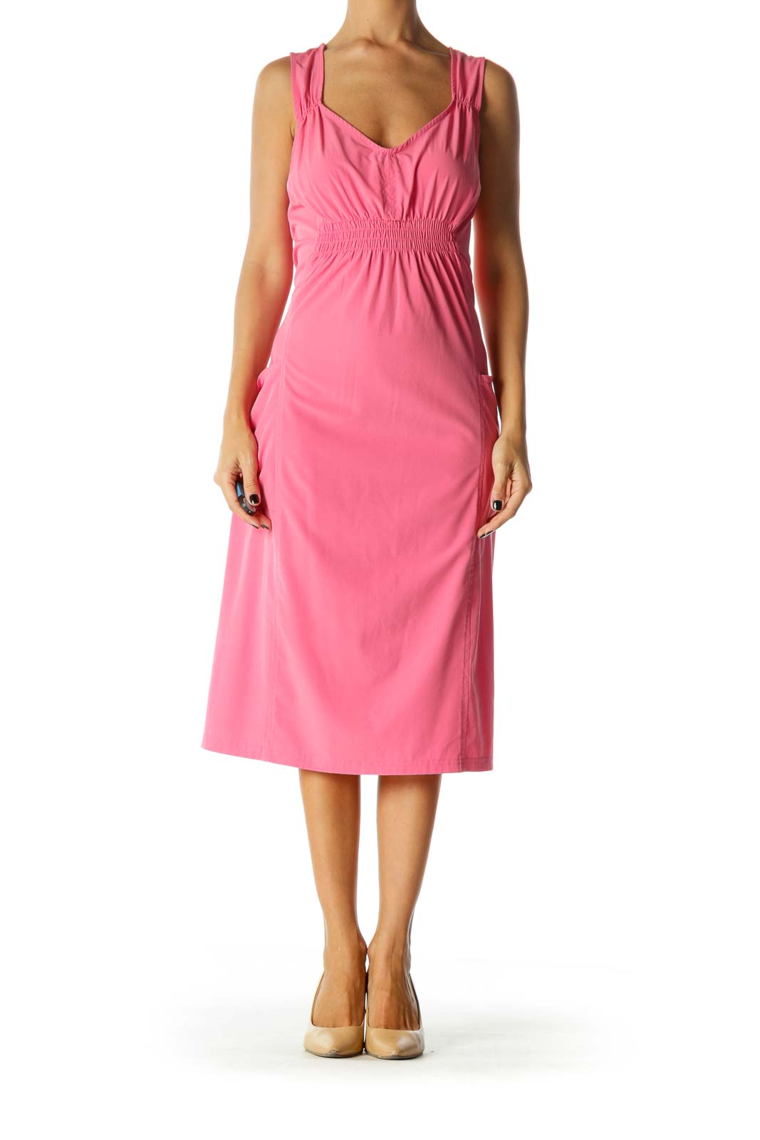 Pink Slip Dress Classic Solid Dress