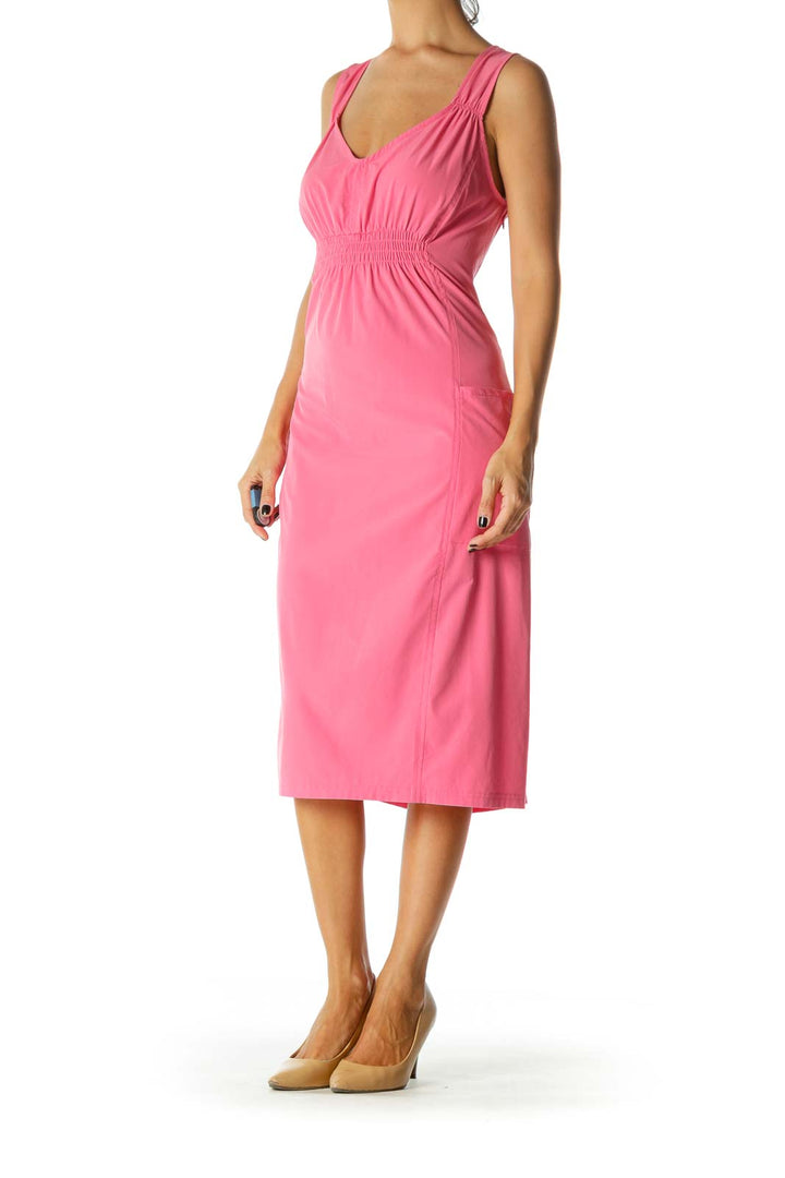 Pink Slip Dress Classic Solid Dress