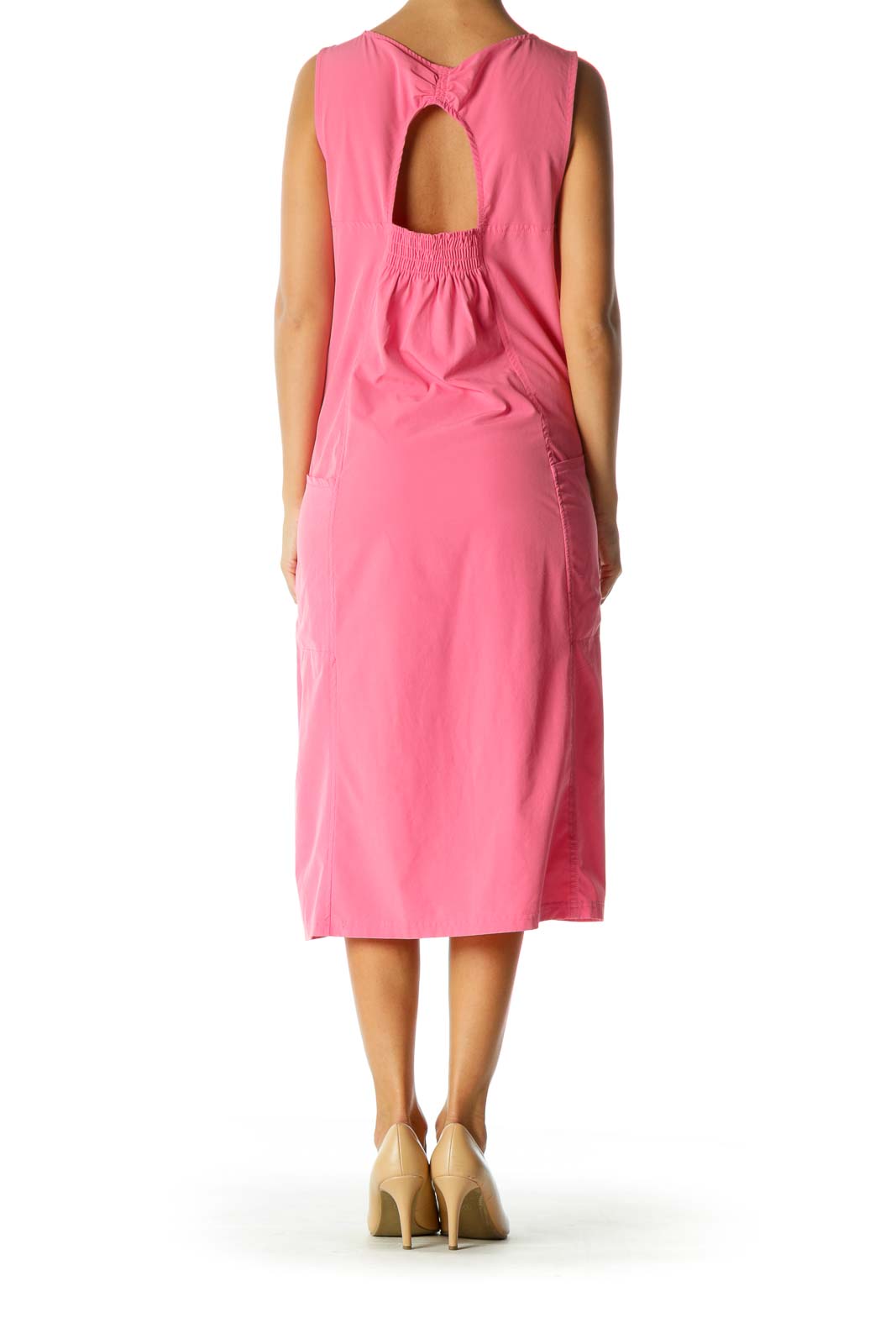 Pink Slip Dress Classic Solid Dress