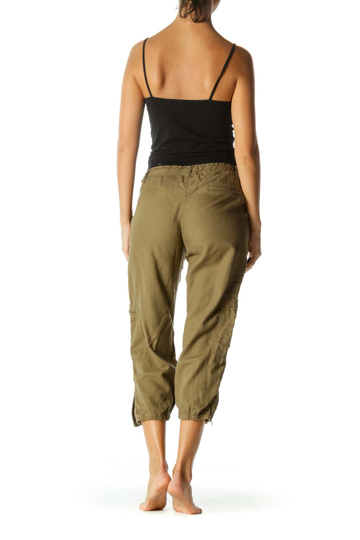 Brown Cotton Pocketed Joggers