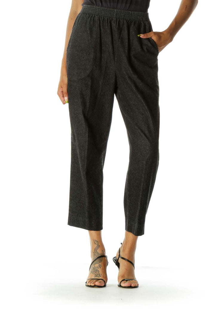 Black Dark Wash Straight Leg Pants