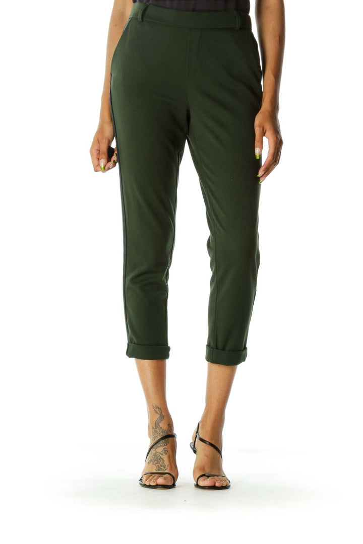 Olive Green Side Detail Pants