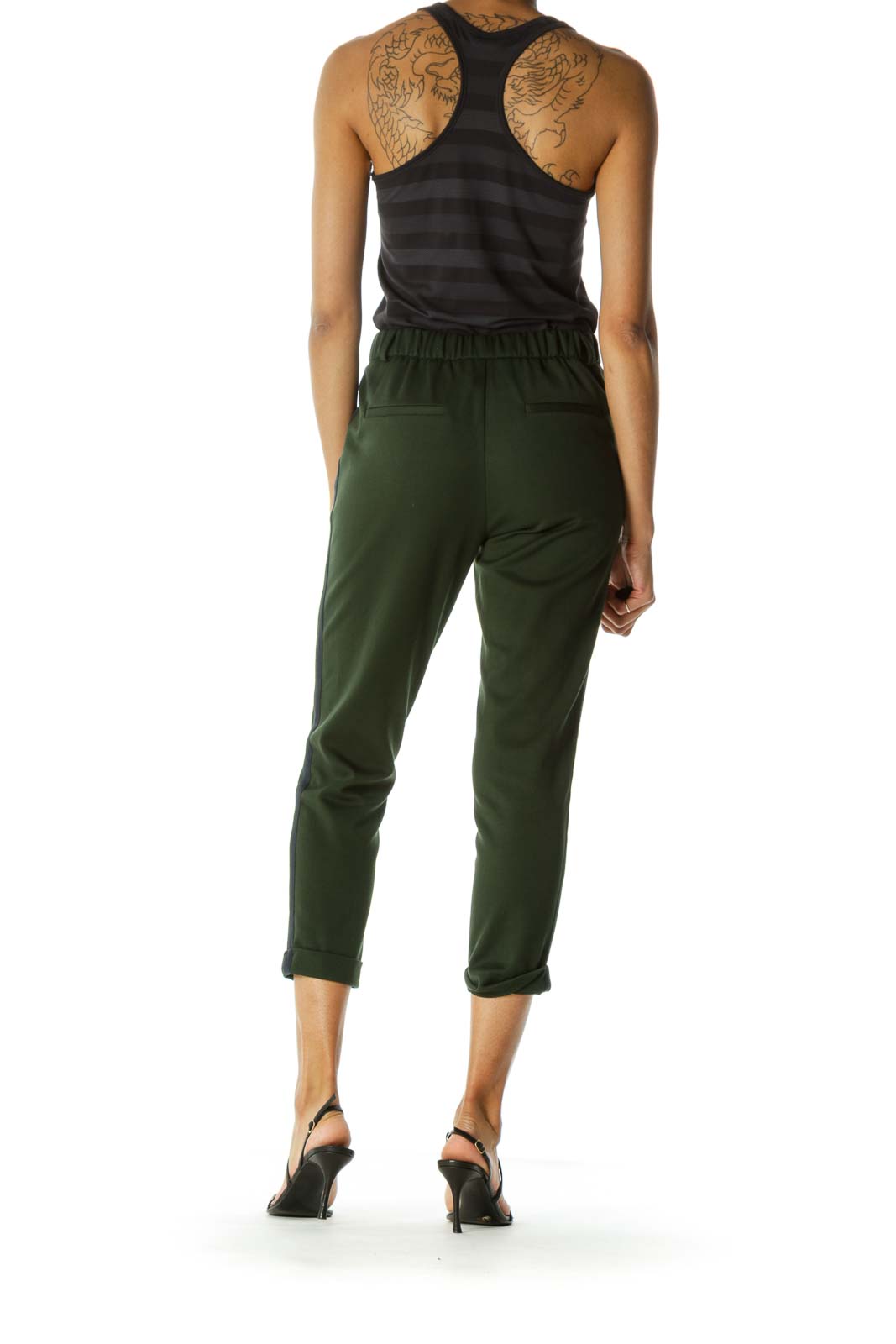 Olive Green Side Detail Pants