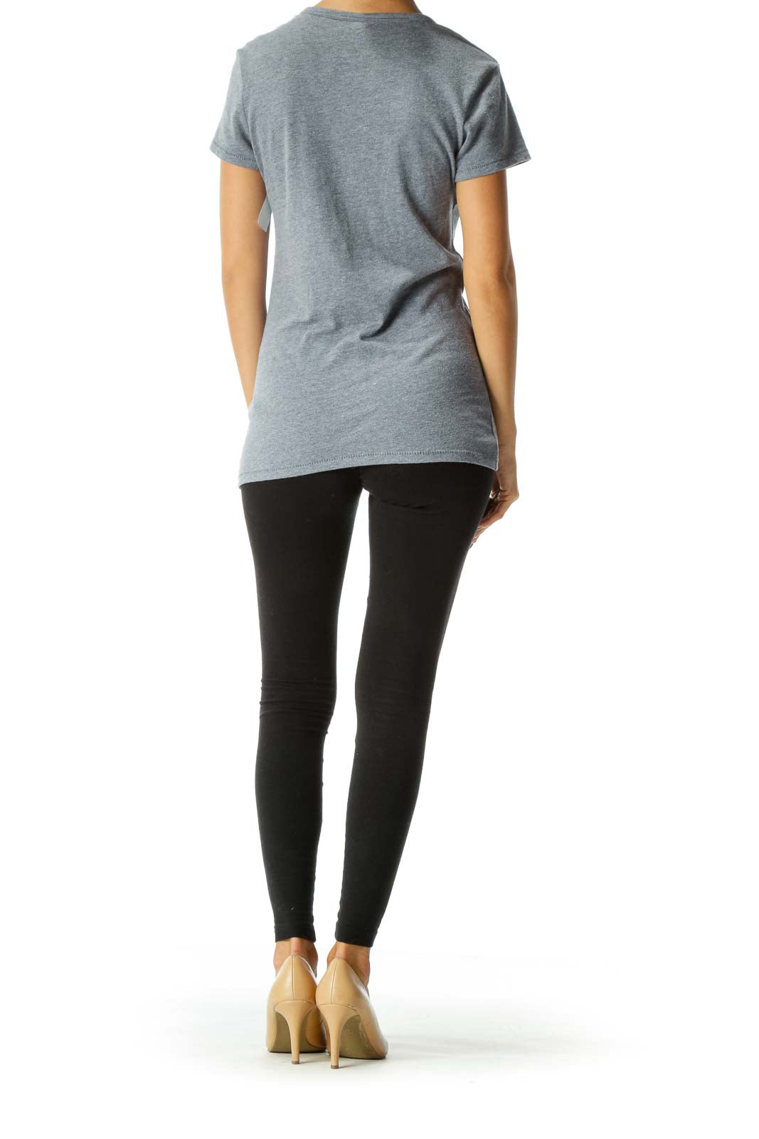 Gray Blue V-Neck Soft T-Shirt