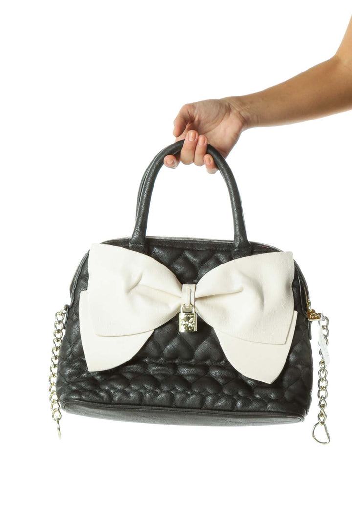 Black&White Bow Heart Satchel