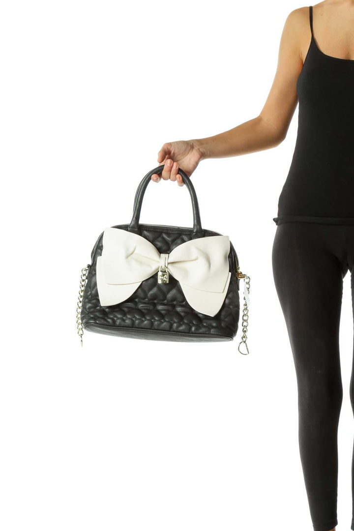 Black&White Bow Heart Satchel