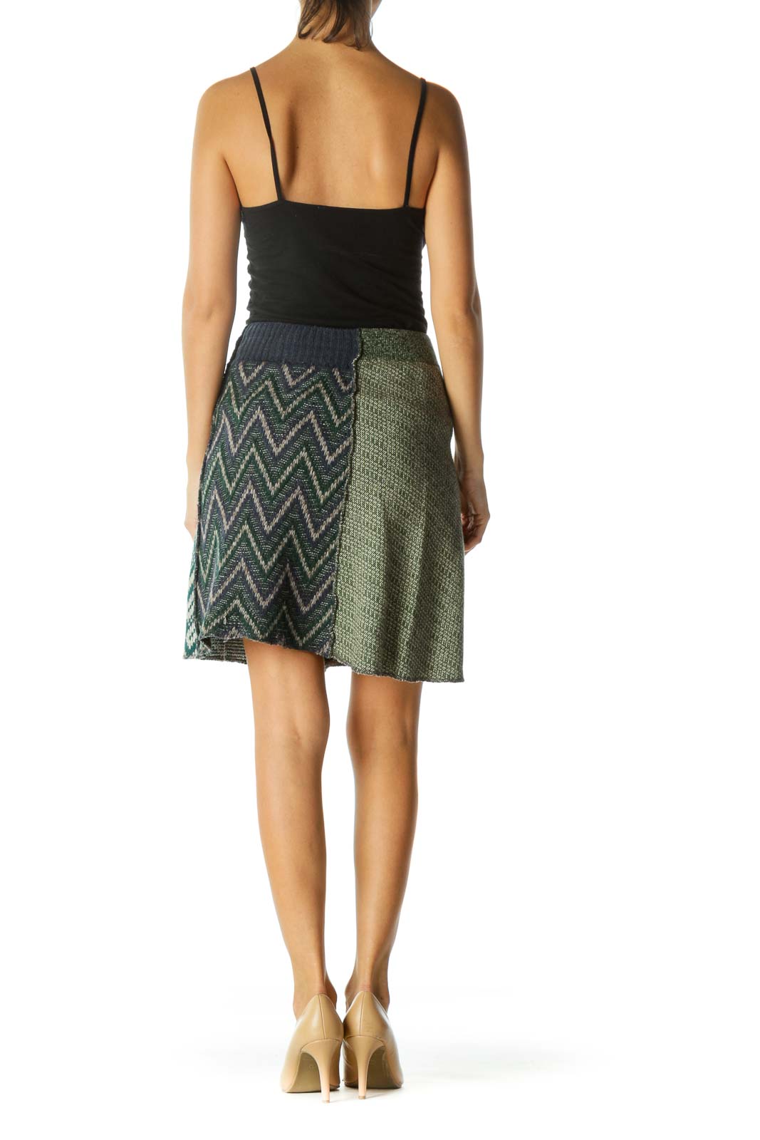 Multicolor A-Line Knit Skirt