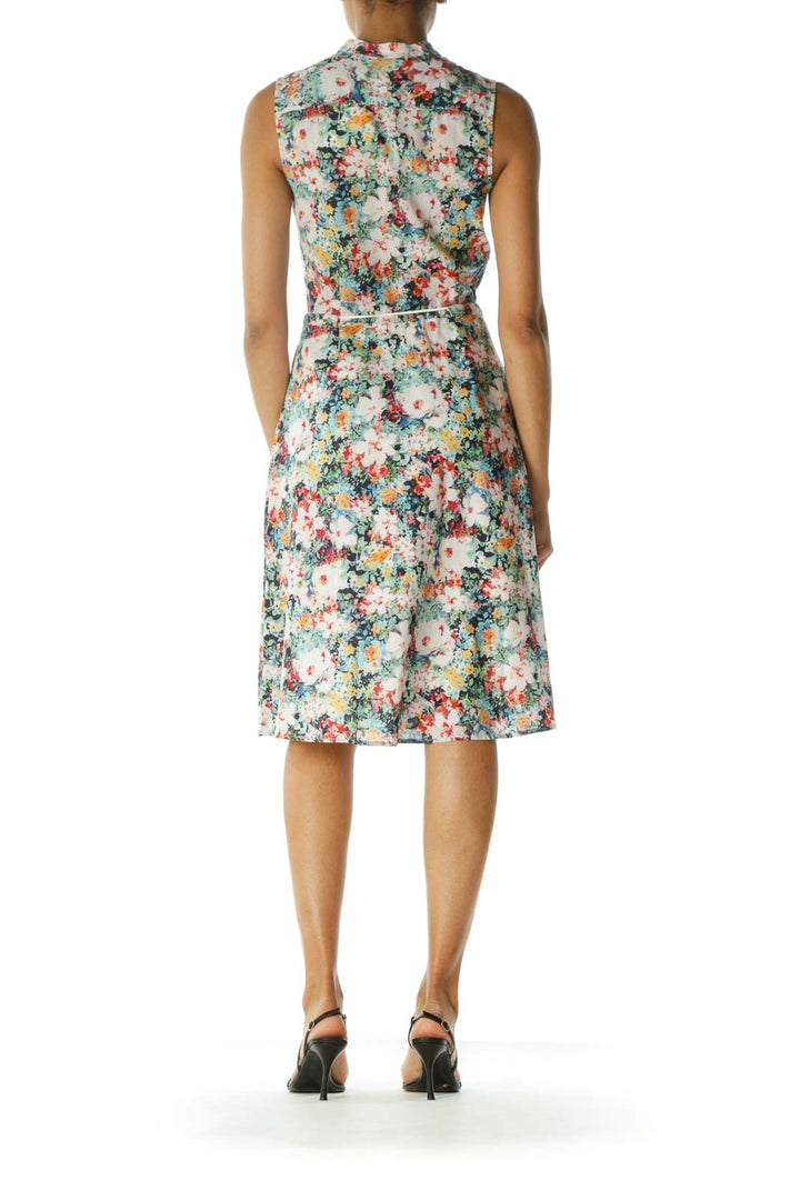 Multicolor Floral Button Down Day Dress