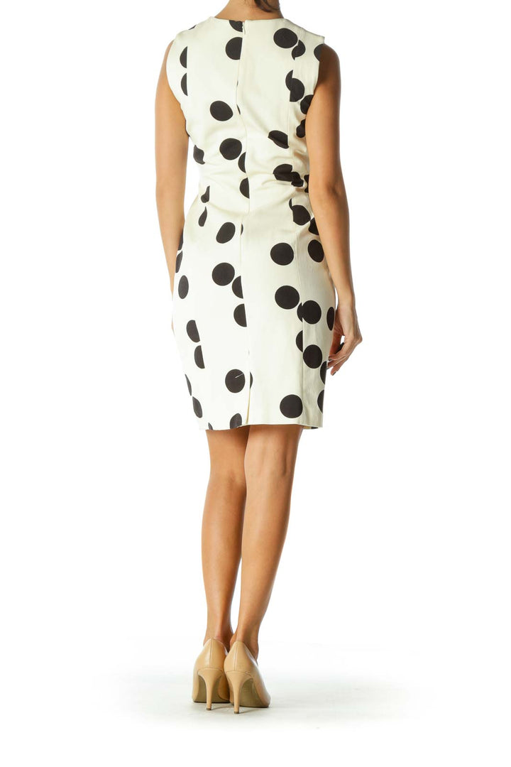 Black & Cream Polka Dot Slim Dress